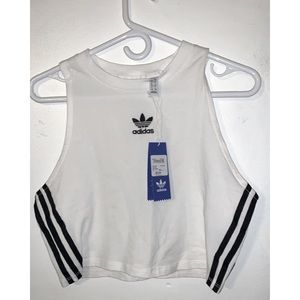 White Adidas Crop Tank